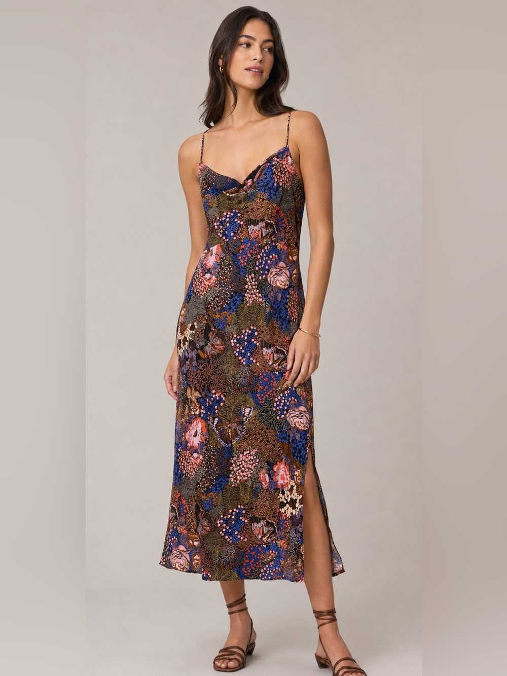 Anthropologie The Elyse Slip Midi Dress Women’s Medium Butterfly Floral B23